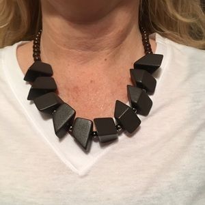 Block Necklace and Bracelet Dark Brown